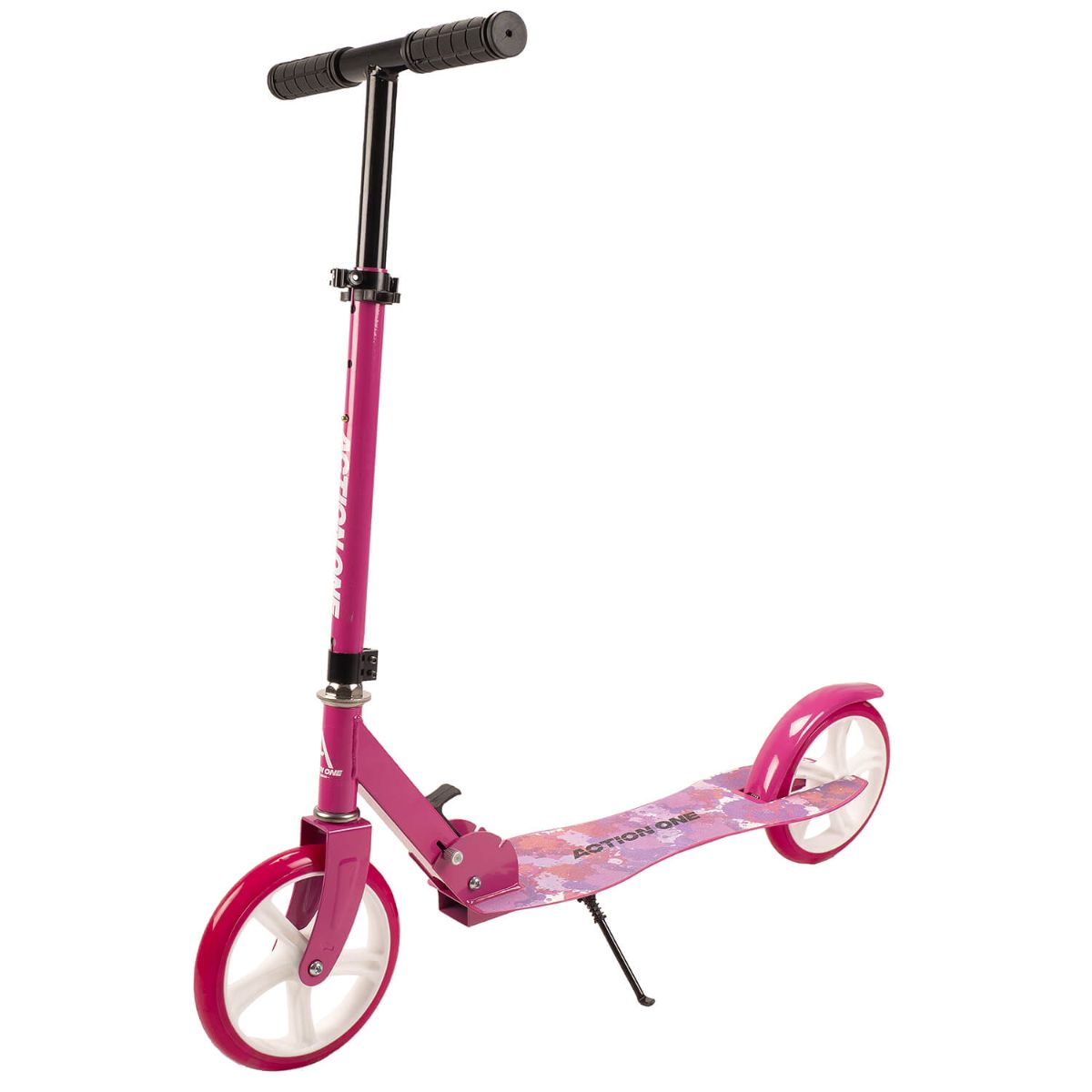 Trotineta pliabila Action One, Nitro roz cu cric, Roti 200 mm