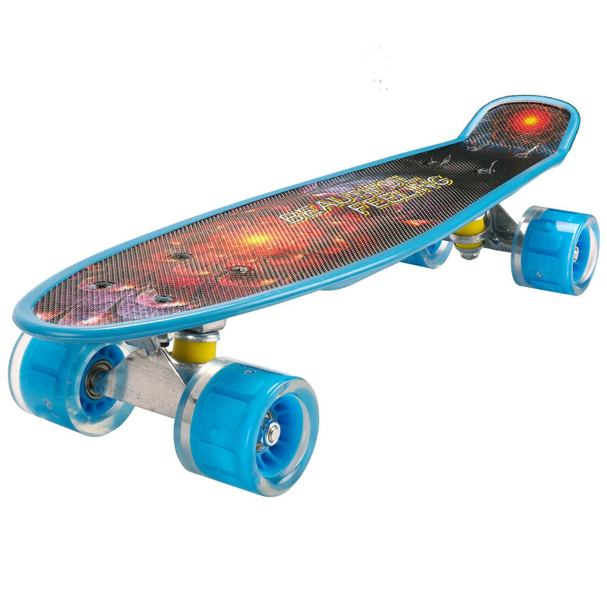 Penny board Landsurfer, Cu roti luminoase, 56 cm, ABEC-7 PU, Aluminium 90 kg, Beautiful feeling