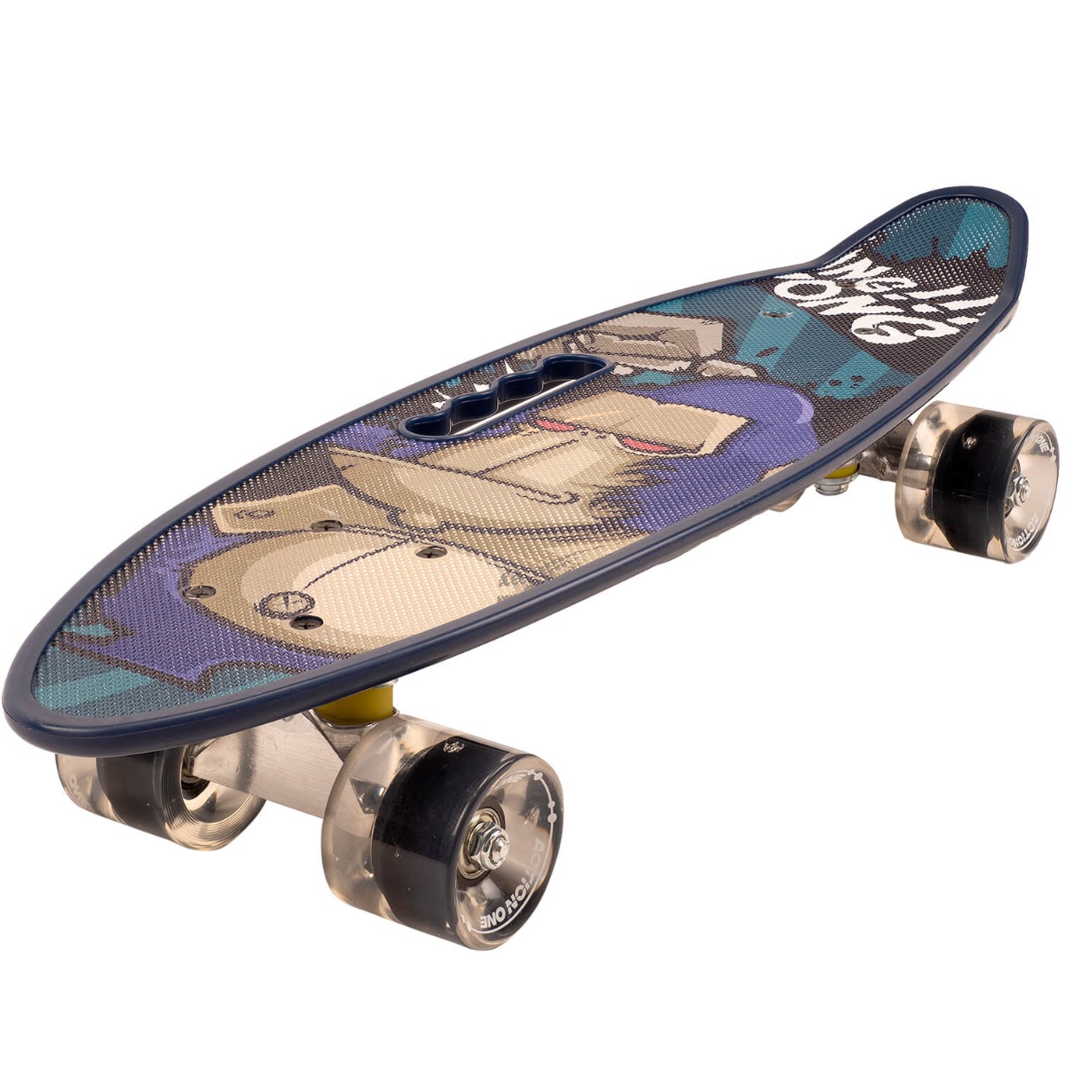 Penny board portabil Action One, ABEC-7 PU, Aluminiu, Teddy