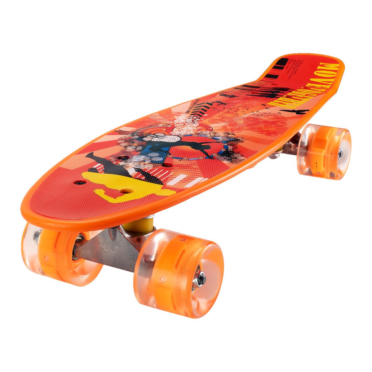 Penny board Action One, Cu roti luminoase, 22 cm, ABEC-7 PU, Aluminium 90 kg, Move Together