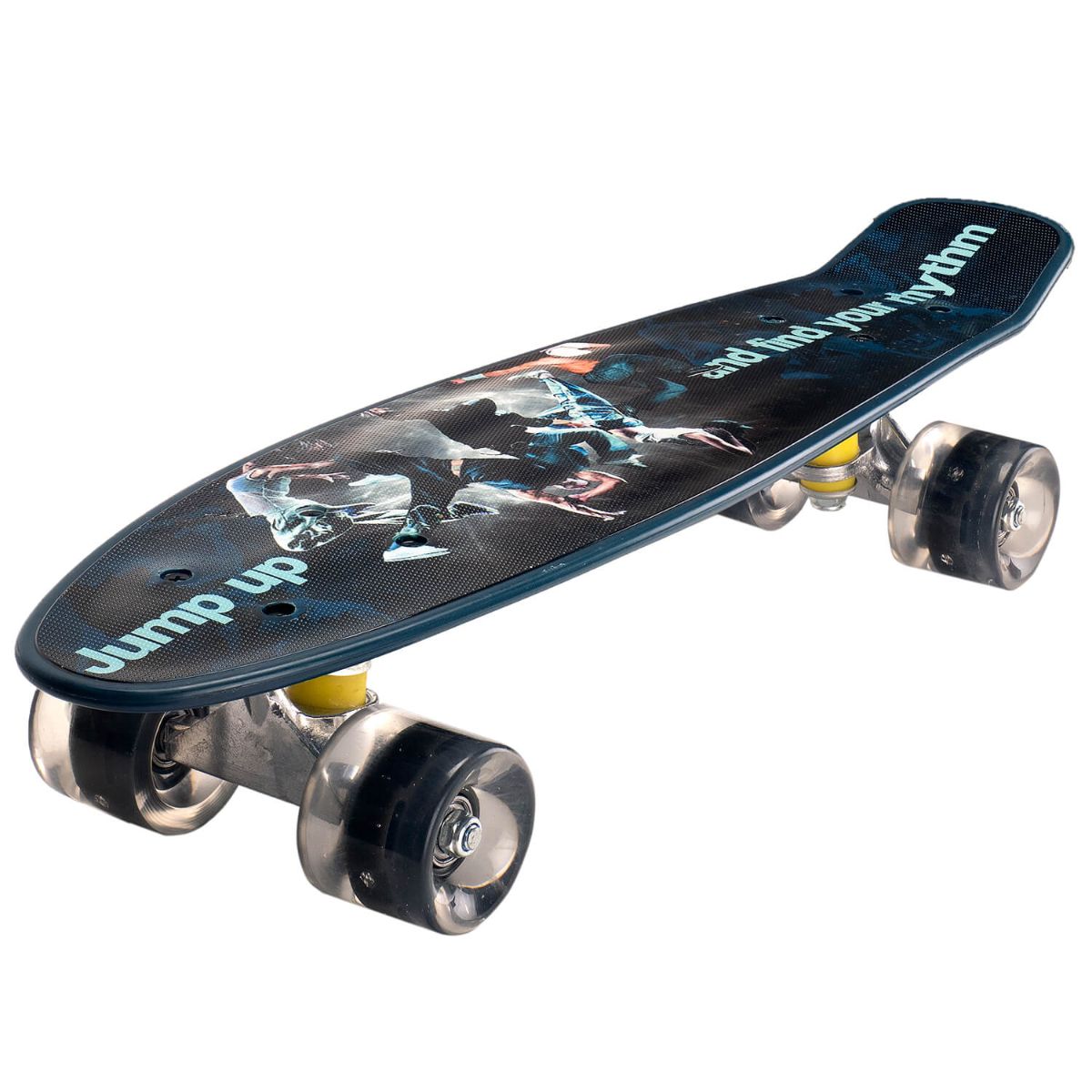 Penny board Action One, Cu roti luminoase, 22 cm, ABEC-7 PU, Aluminium 90 kg, Jump up