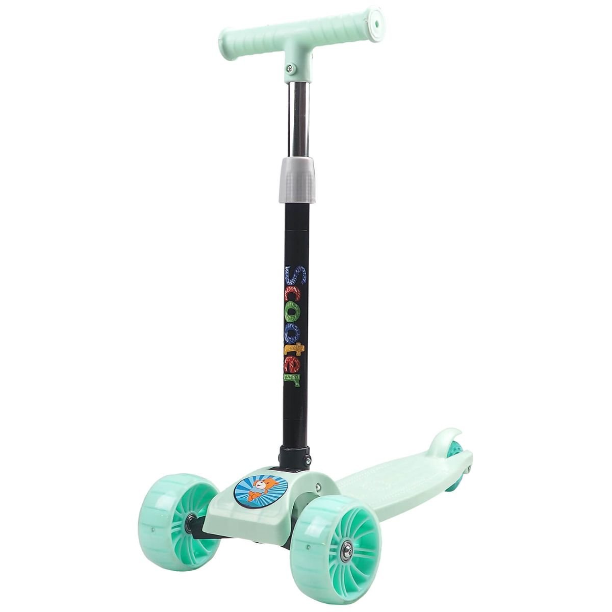 Trotineta copii Action One, Balance Big Wheels, Cu roti luminoase si late, Verde