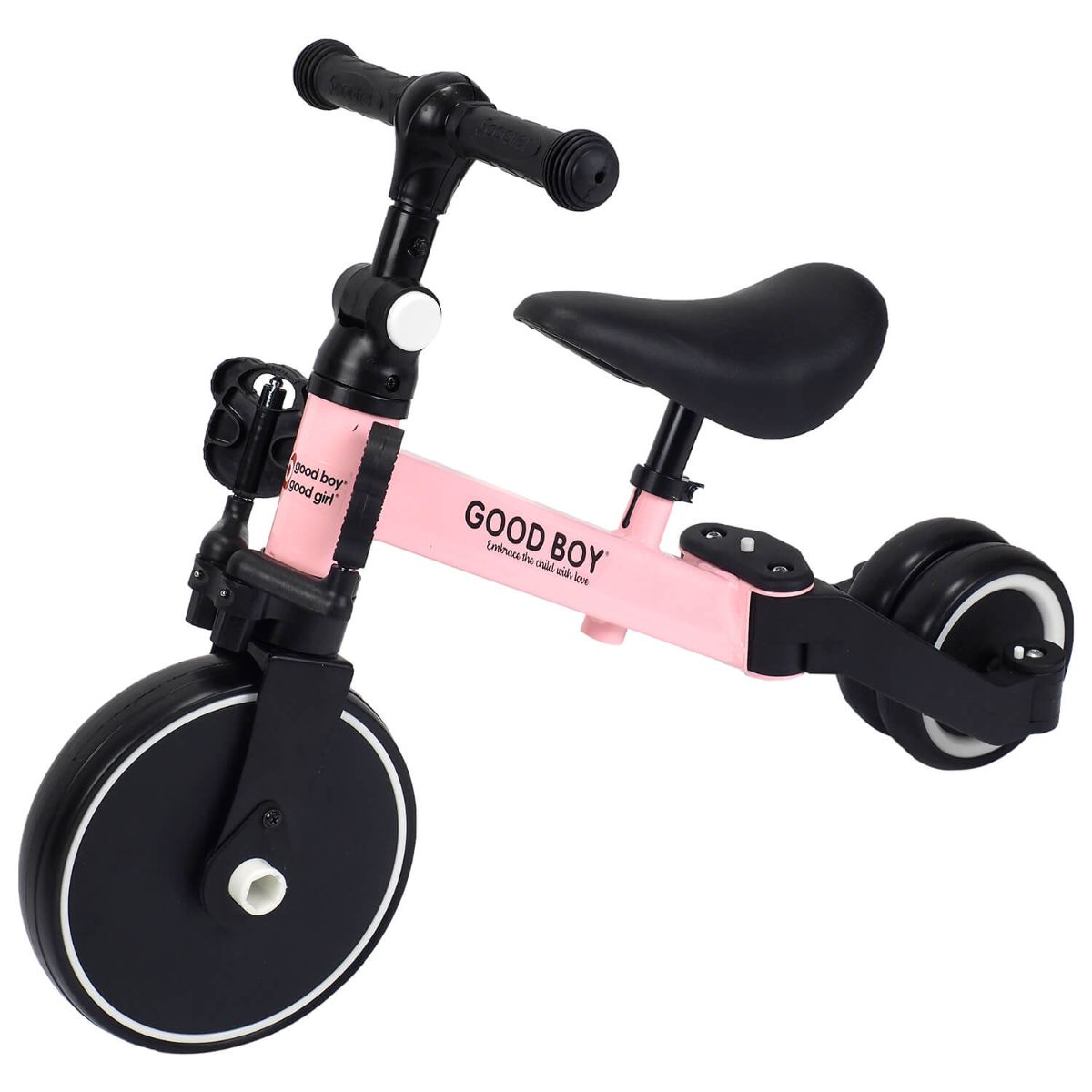 Tricicleta transformabila in bicicleta, Action One, Fara pedale, Coral Roz