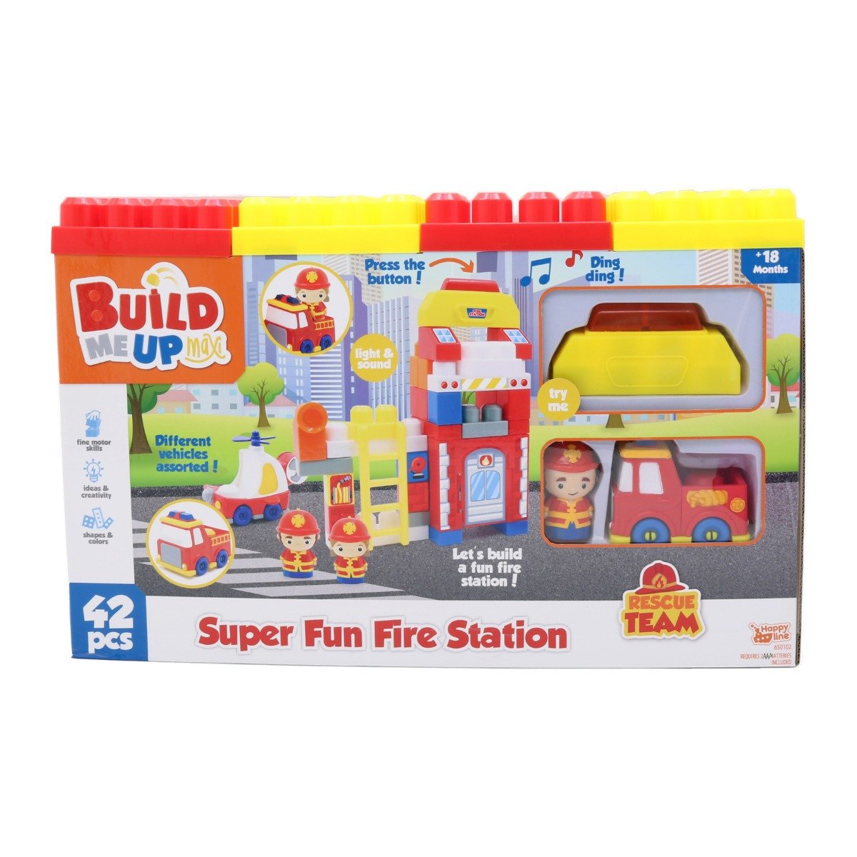 Set de construit Statie de pompieri Happy Line, 42 Piese