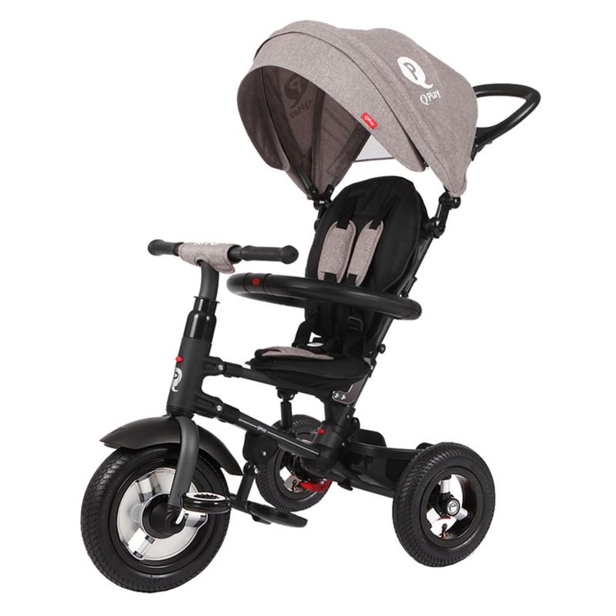 Tricicleta Qplay, DHS Baby Coccolle, Rito Rubber, Gri
