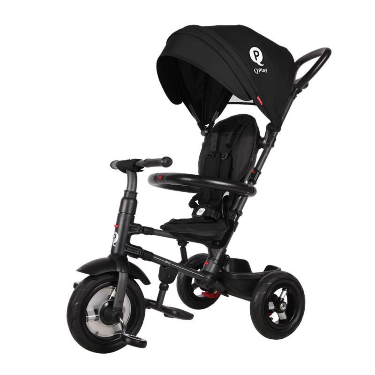 Tricicleta Qplay, DHS Baby Coccolle, Rito Rubber, Negru