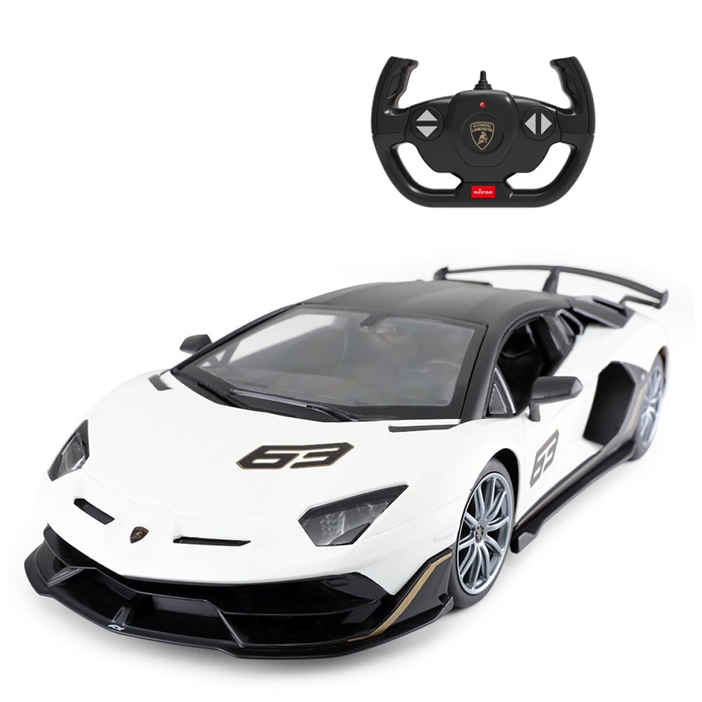 Masinuta cu telecomanda, Rastar, Lamborghini Aventador SVJ Performance, 1:14, Alb