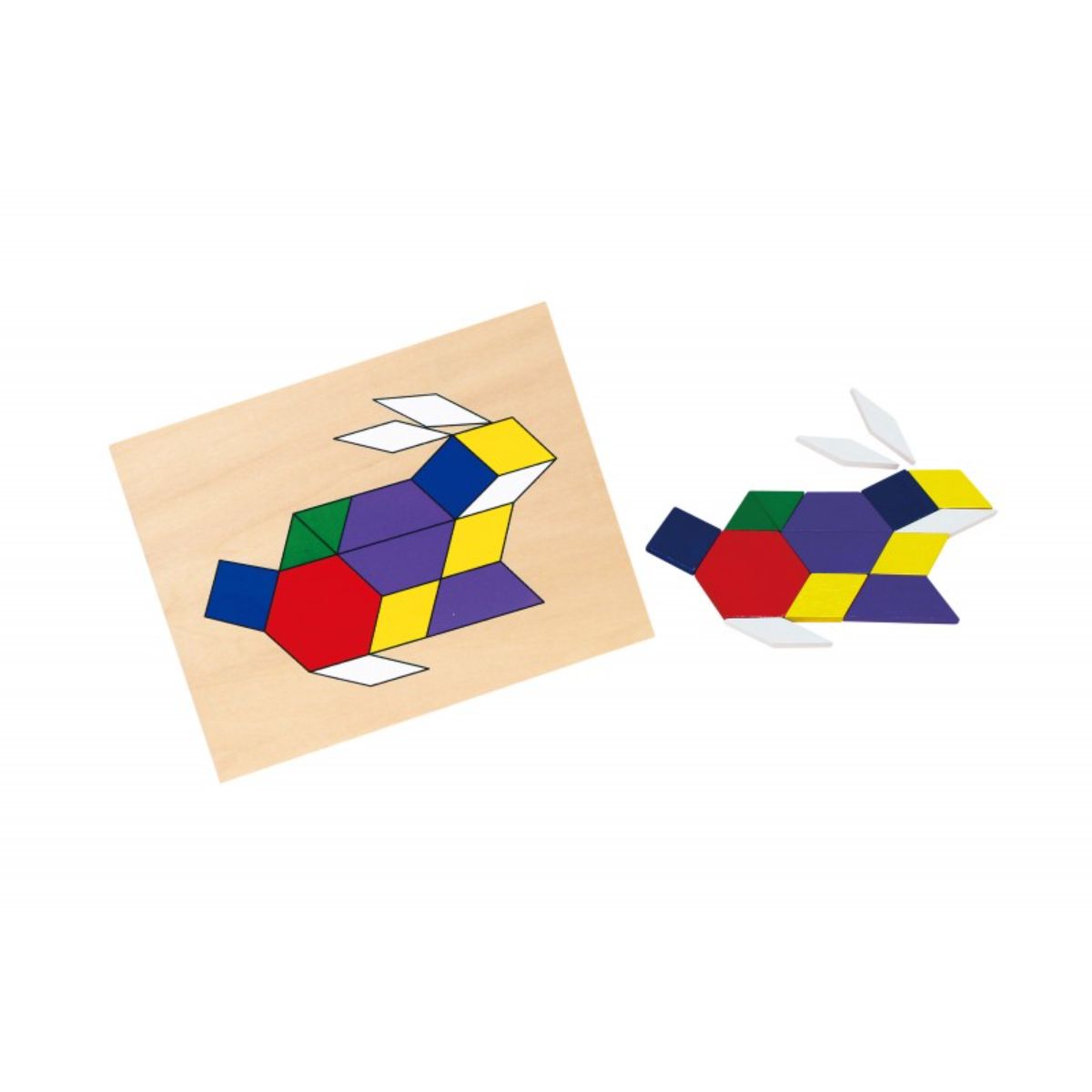 Set mozaic tangram, Viga, din lemn cu modele