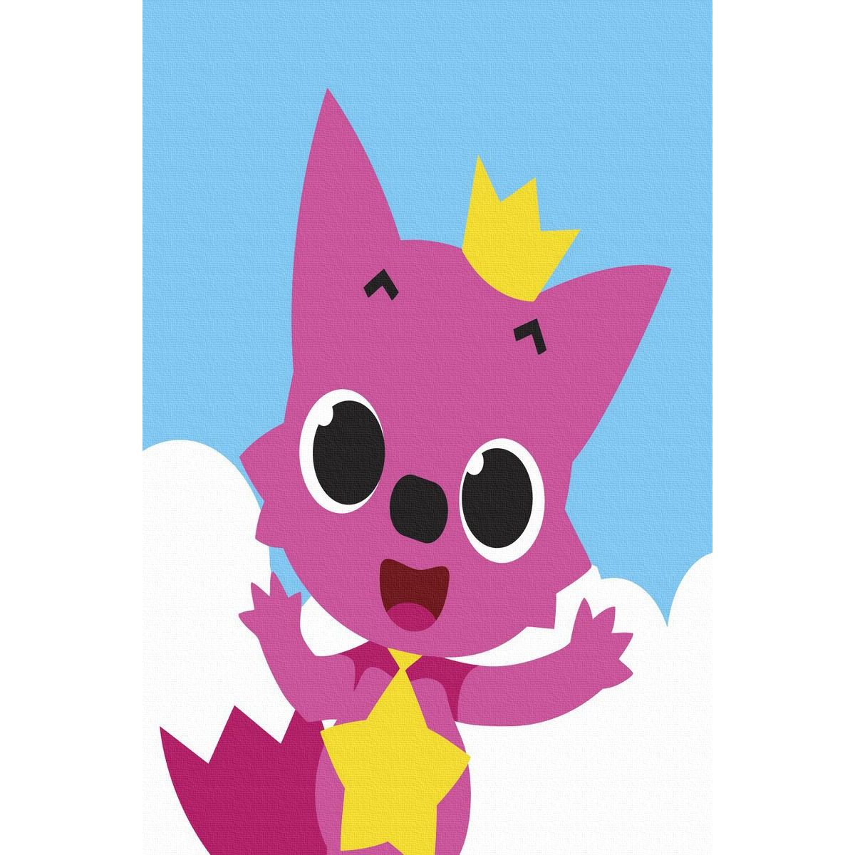 Set Acuarello, Pictura pe numere, Vulpita mov, cu rama din lemn, pensule si culori acrilice