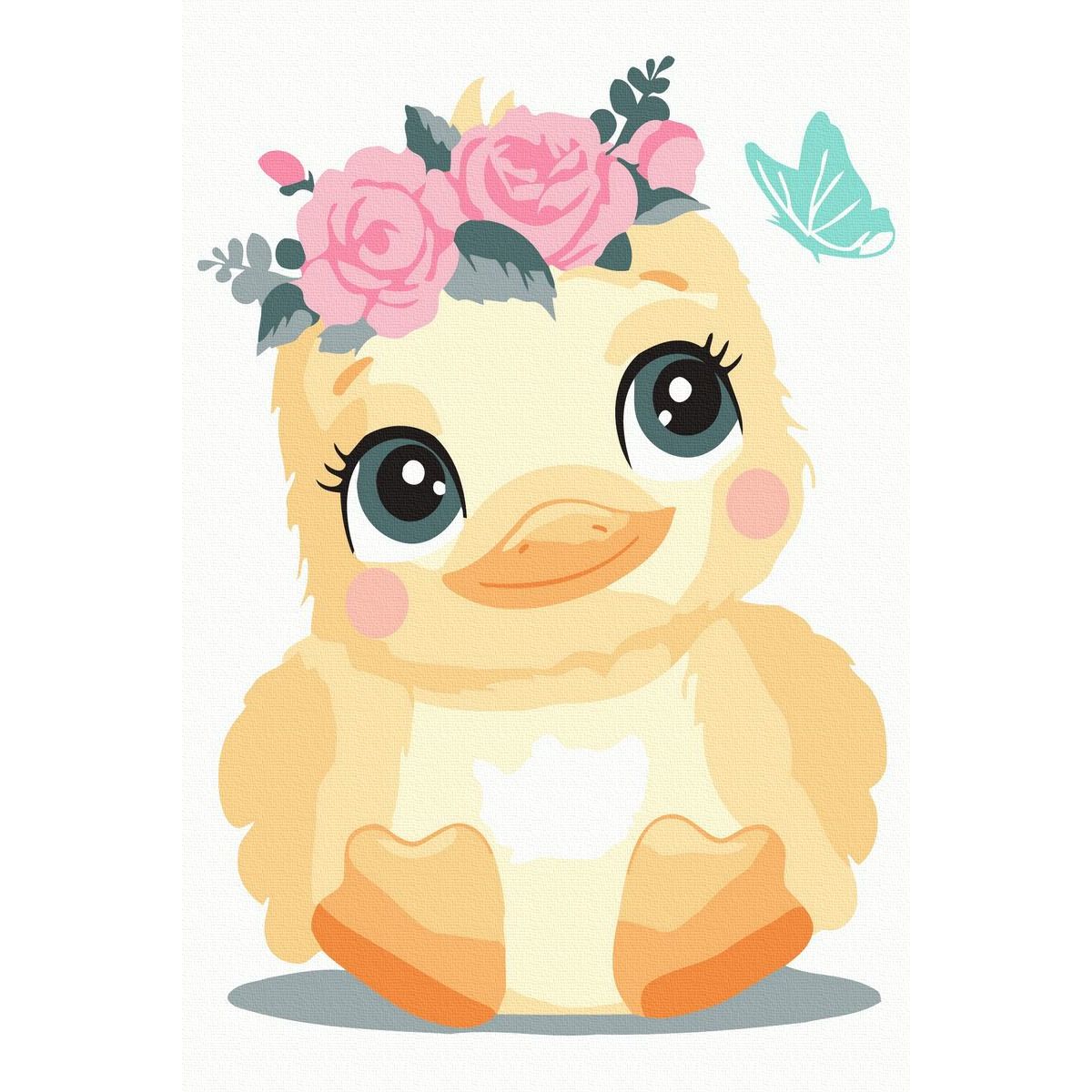 Set Acuarello, Pictura pe numere, Puisor, cu rama din lemn, pensule si culori acrilice