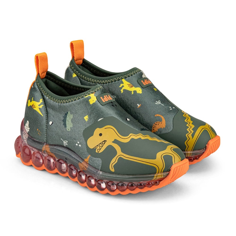 Pantofi Sport, Bibi Roller, cu led, Celebration Green Dino
