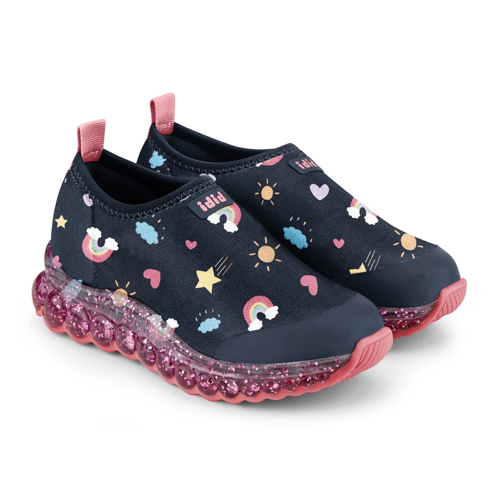 Pantofi sport, Bibi, cu led, Roller Celebration Naval Rainbow