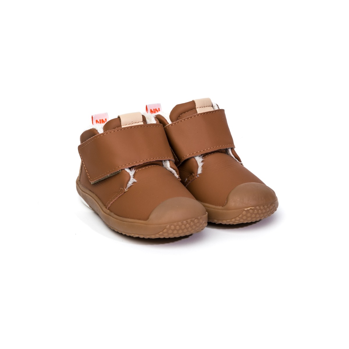 Ghete cu velcro, Imblanite, Bibi Shoes, Prewalker Caramel