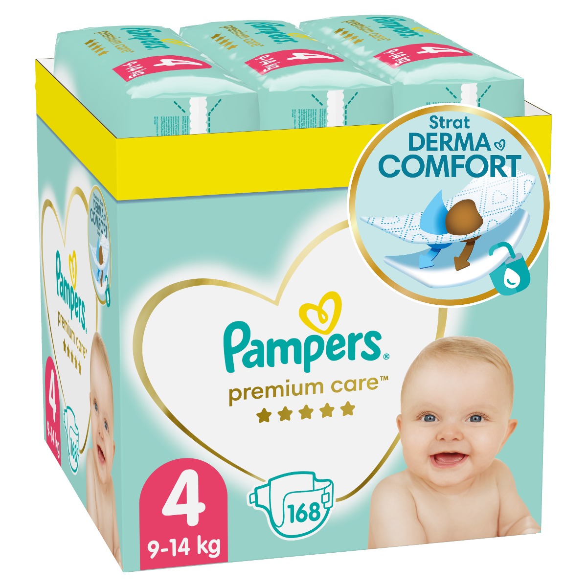 Scutece Pampers Premium Care, XXL, Marimea 4, 9-14 kg, 168 buc