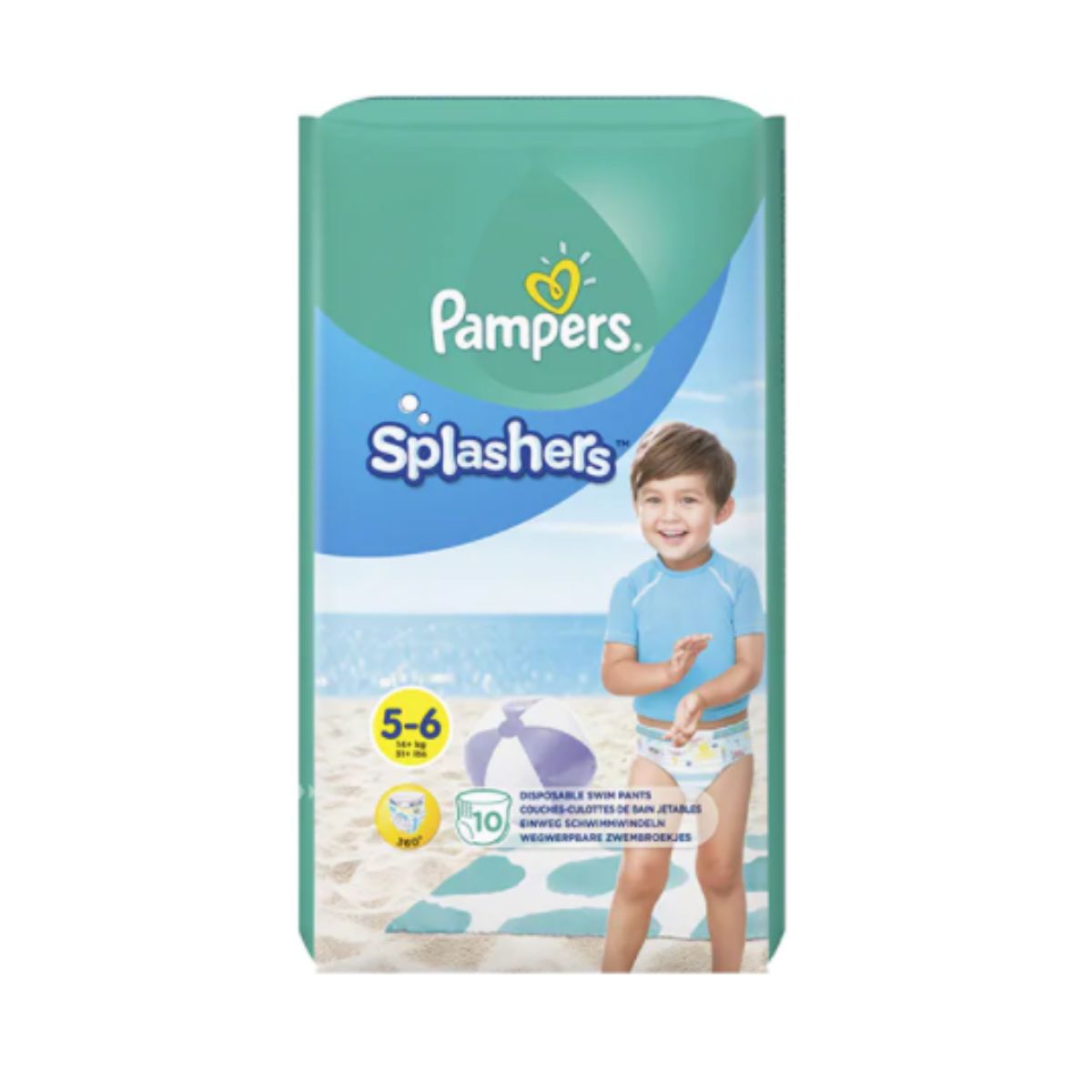 Scutece Pampers 5-6 Splash, Pentru Apa 14+ kg, 10 buc
