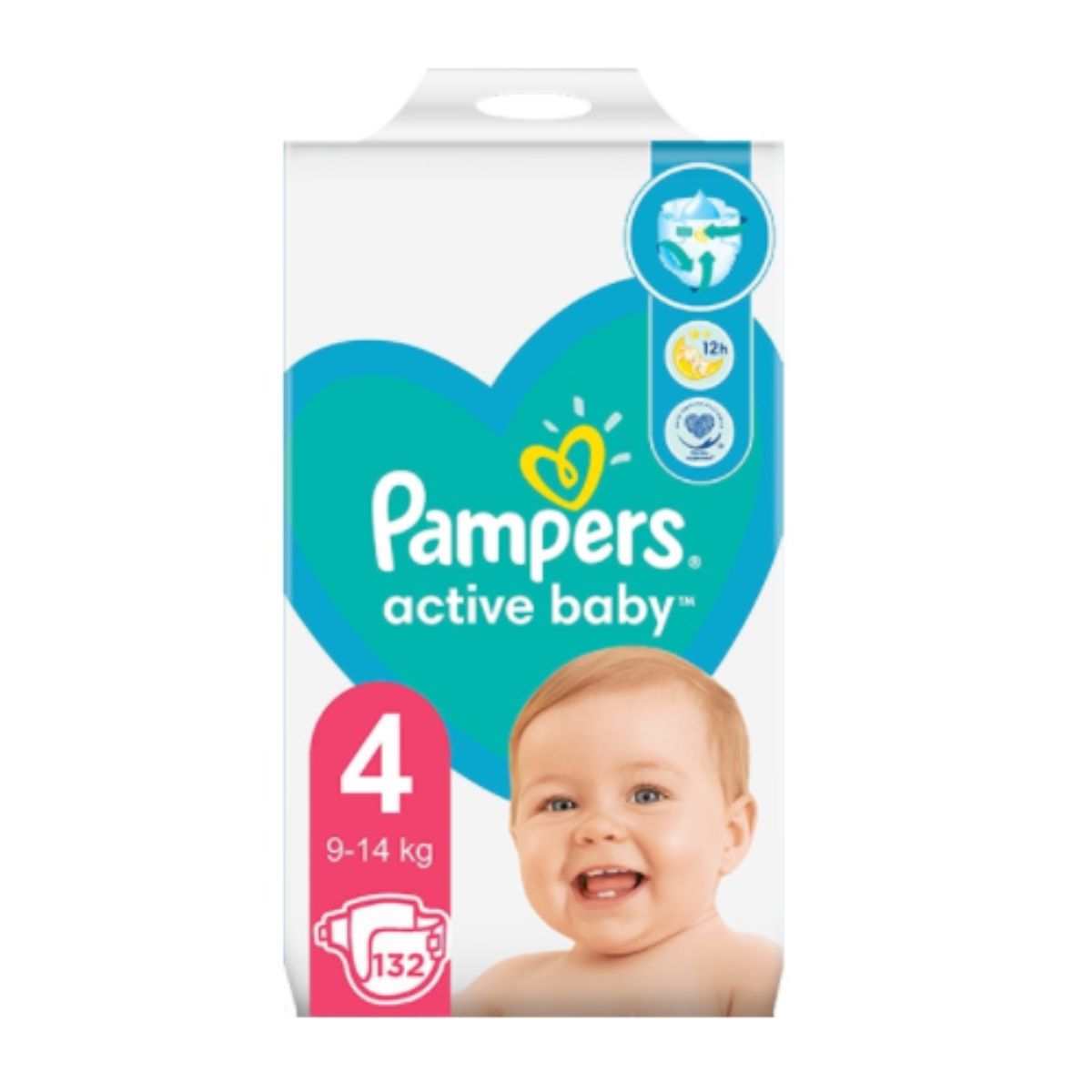 Scutece Pampers, 4 Act Baby 9-14Kg, 132 buc