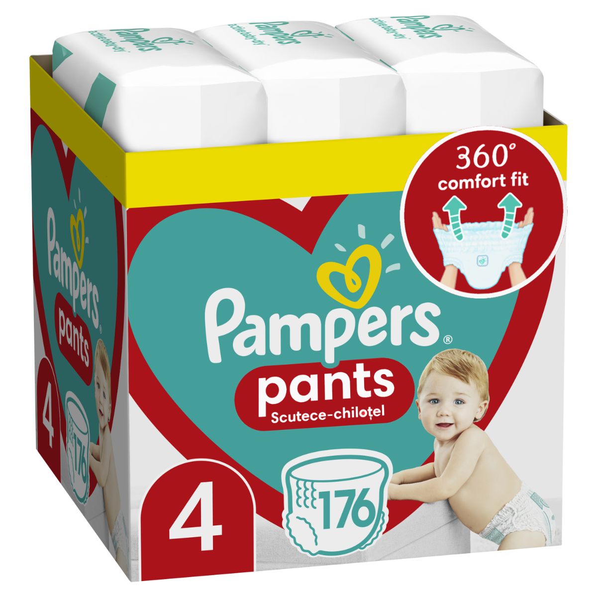 Scutece Pampers, Chilotel XXL, Marimea 4, 9-15 kg, 176 buc