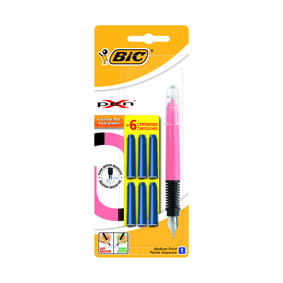 Stilou cu 6 rezerve Standard XPen Bic, Roz