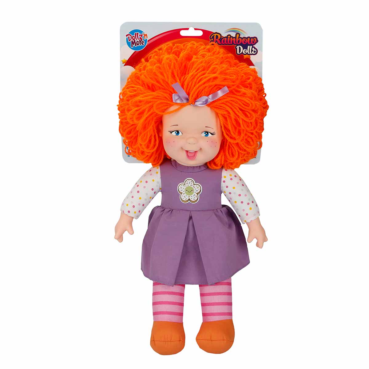Papusa Rainbow Dolls, Dollzn More, cu par portocaliu, 45 cm