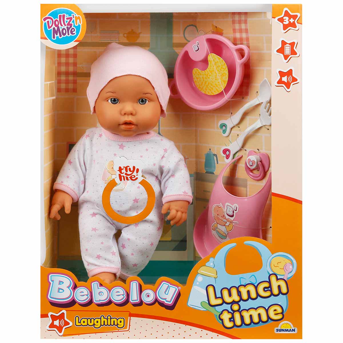 Papusa Bebelou la masa, Dollz And More, Roz, 35 cm