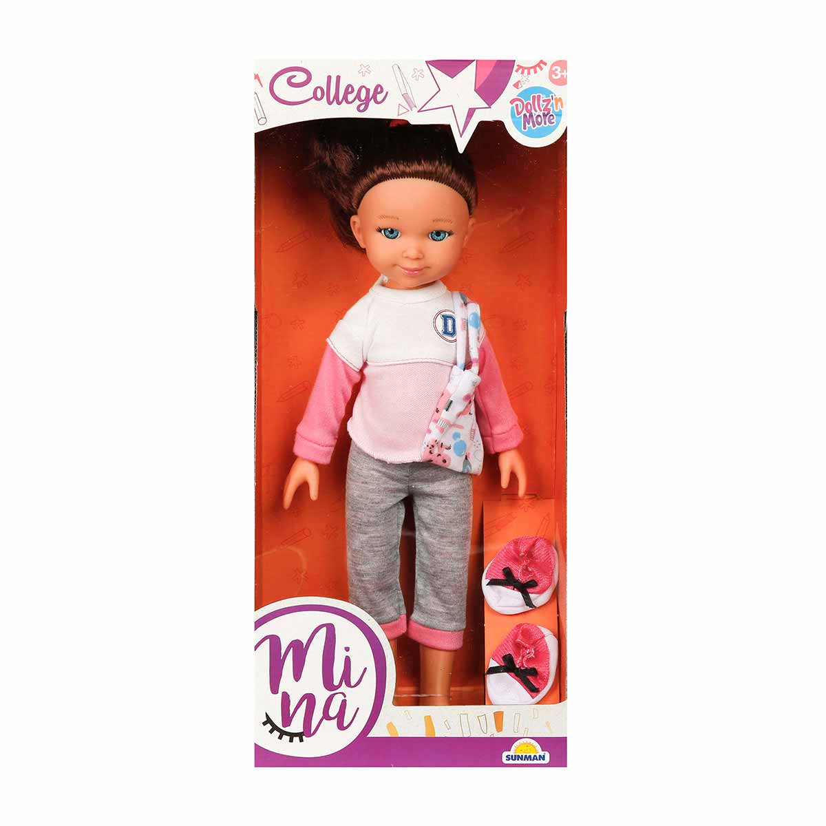 Papusa Mina la colegiu, Dollz And More, 35 cm