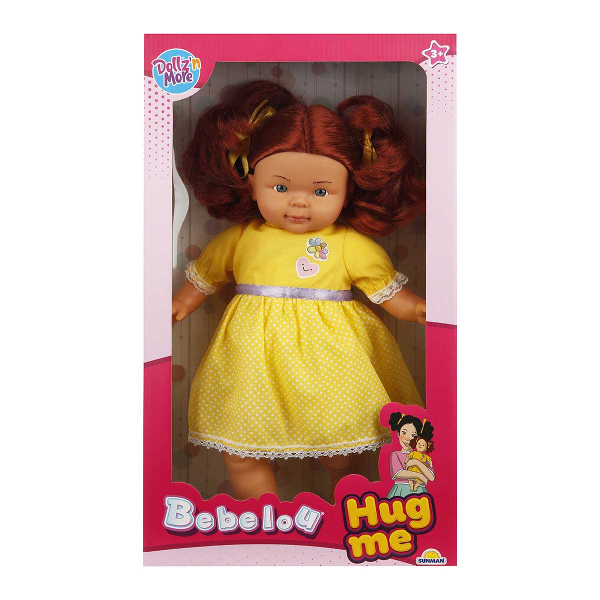Papusa Bebelou cu par roscat, Dollz And More, Imbratiseaza-ma, 40 cm
