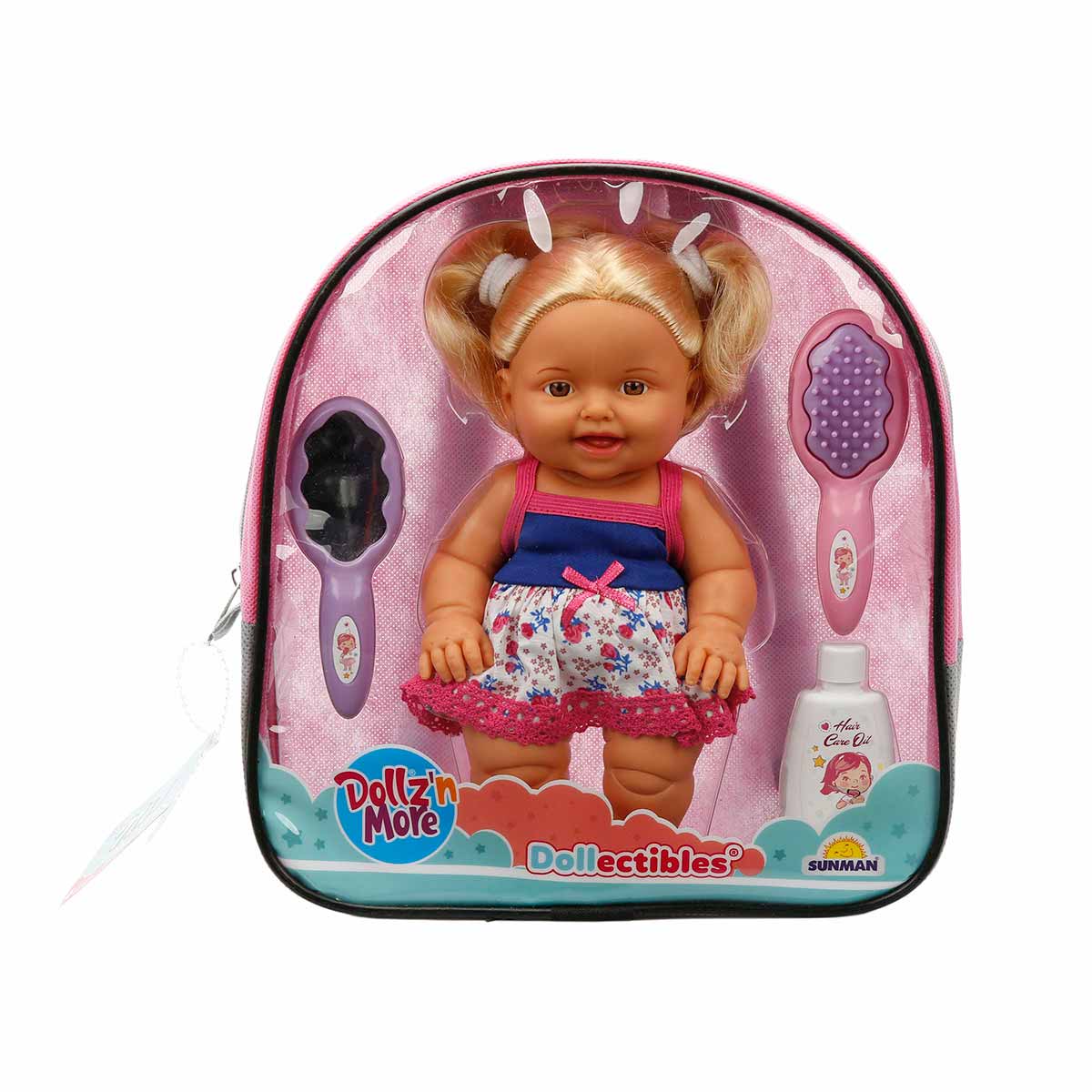 Papusa Nil cu par blond, Dollz And More, cu rucsac si accesorii, 23 cm