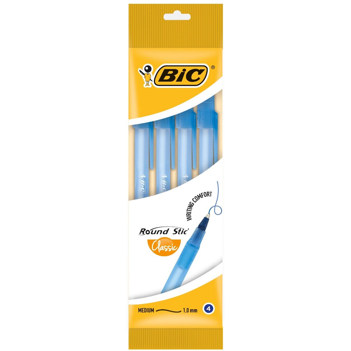 Set 4 pixuri Round Stic Bic, Albastru
