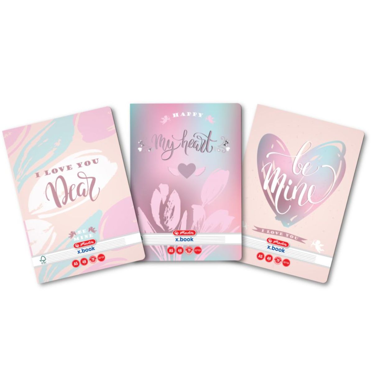 Caiet A5 48 file, dictando, motiv Be Mine, Herlitz