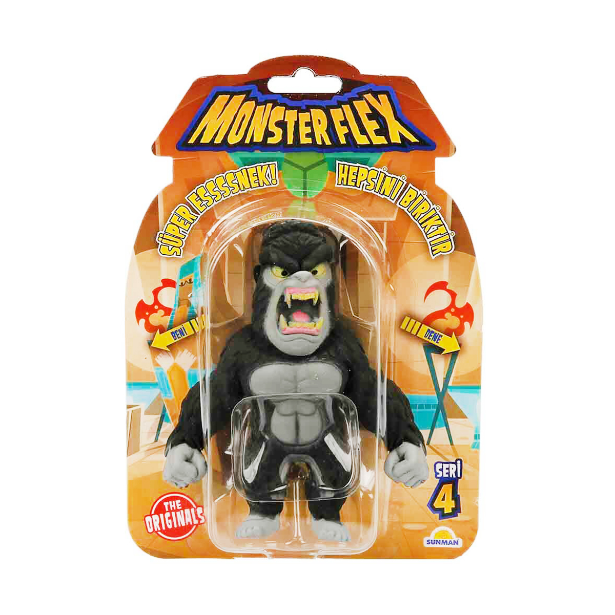 Figurina Monster Flex, Monstrulet care se intinde, S4, Gorilla