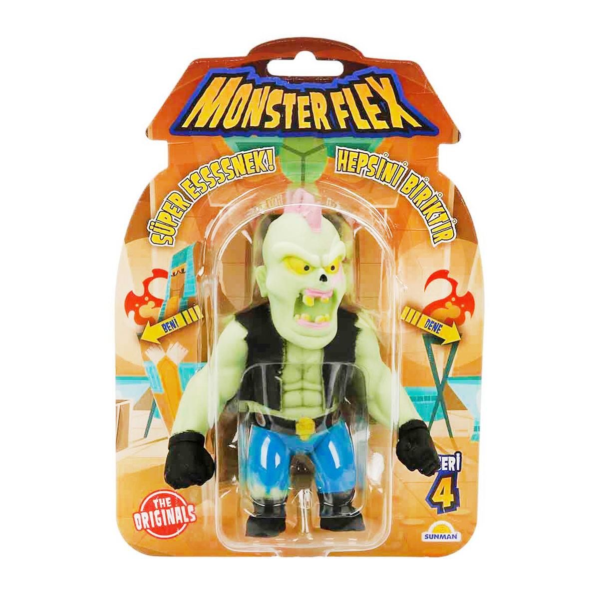 Figurina Monster Flex, Monstrulet care se intinde, S4, Punk Zombie