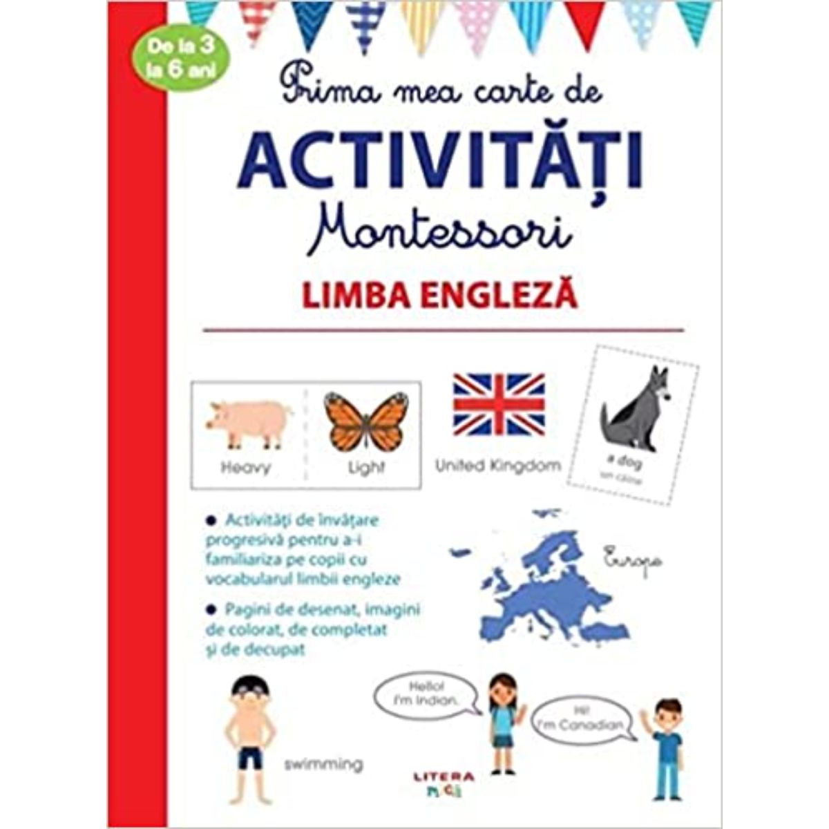 Prima mea carte de activitati montessori, limba engleza, 3-6 ani