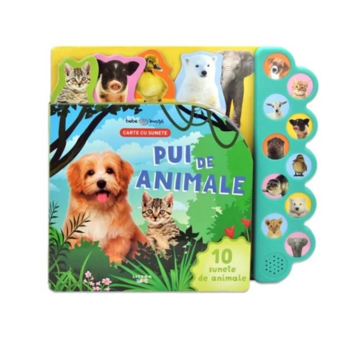 Bebe invata, Pui de animale, Carte cu sunete