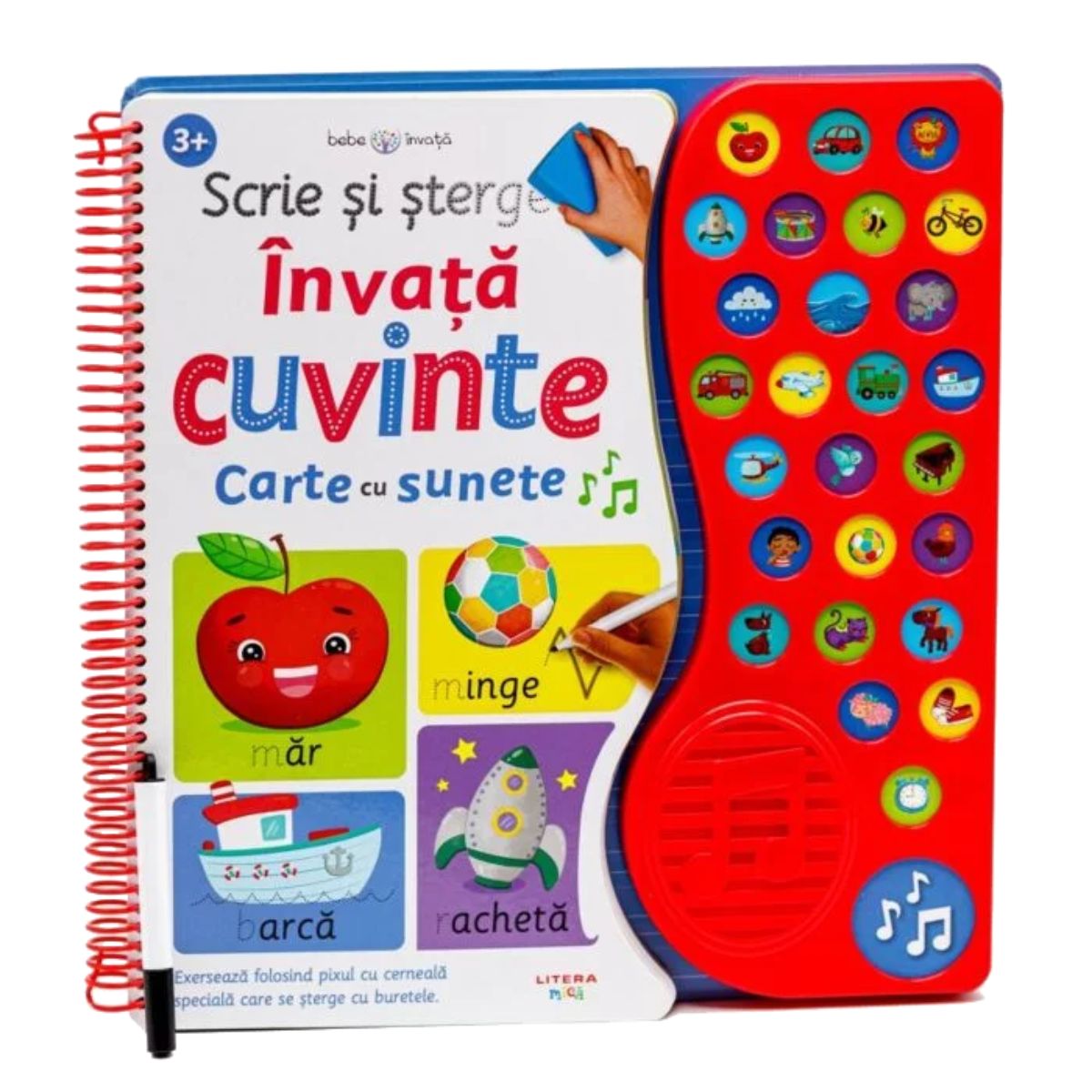 Scrie si sterge, Invata cuvinte, Carte cu sunete