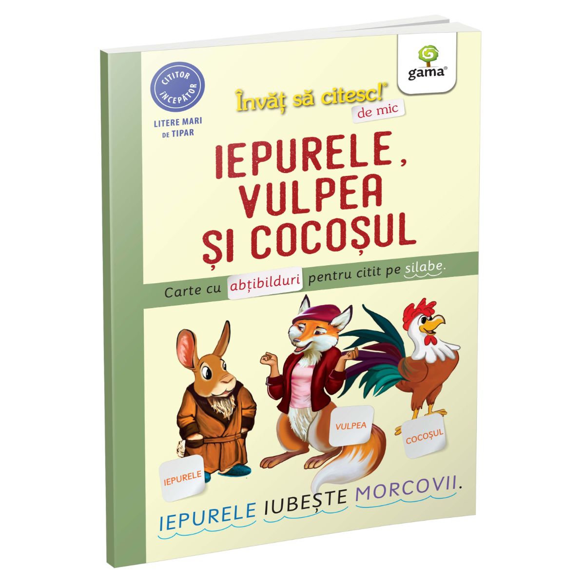 Iepurele, vulpea si cocosul, Invat sa citesc de mic