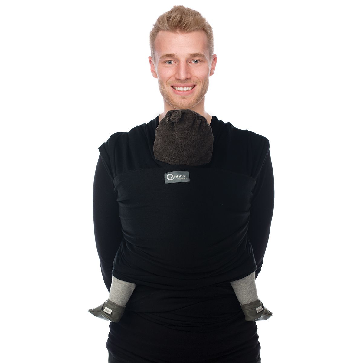 Sistem de purtare Babylonia Wrap Elastic Tricot Slen Organic, 3.5Kg-15Kg, Black