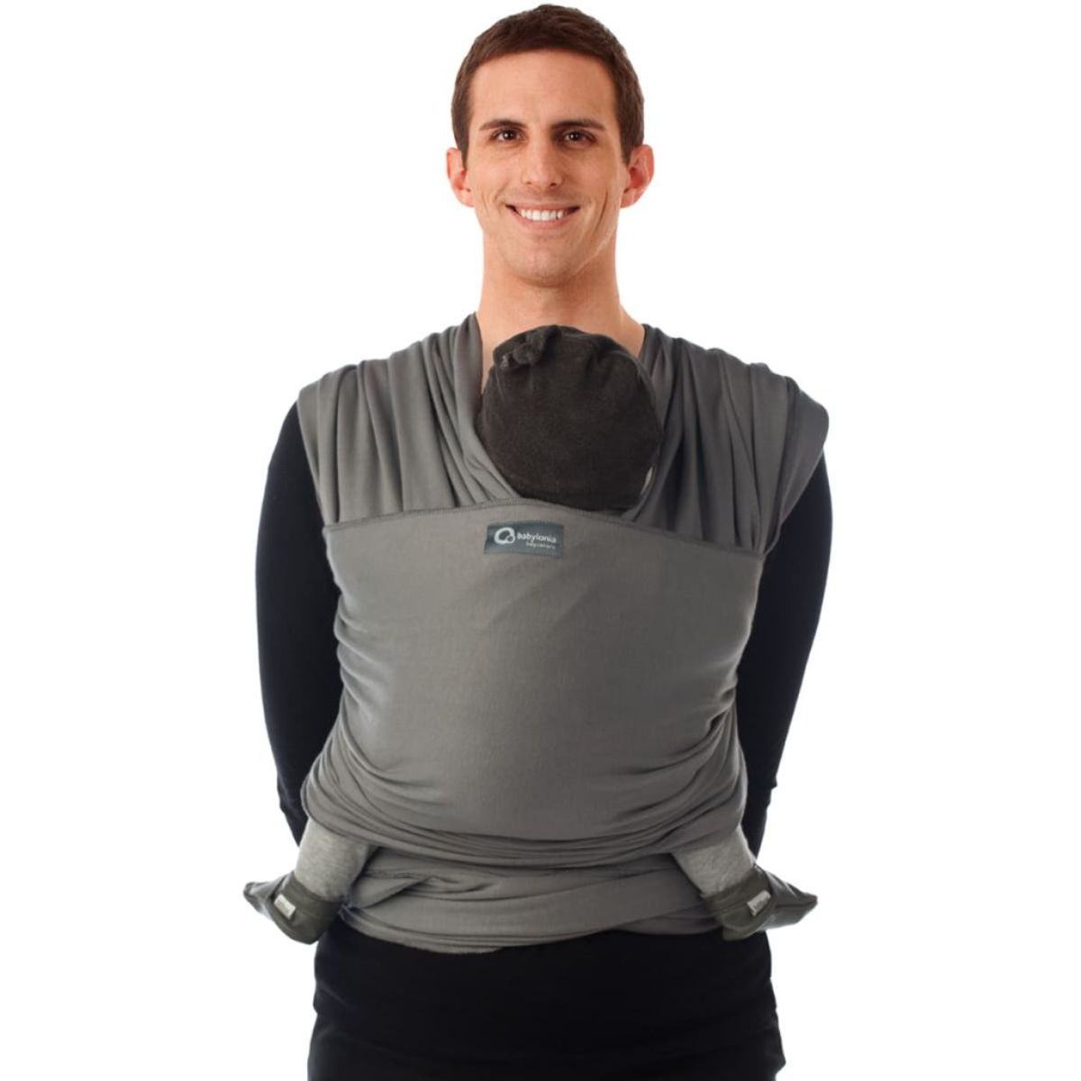 Sistem de purtare Babylonia Wrap Elastic Tricot Slen Organic, 3.5Kg-15Kg, Moon Mist Grey