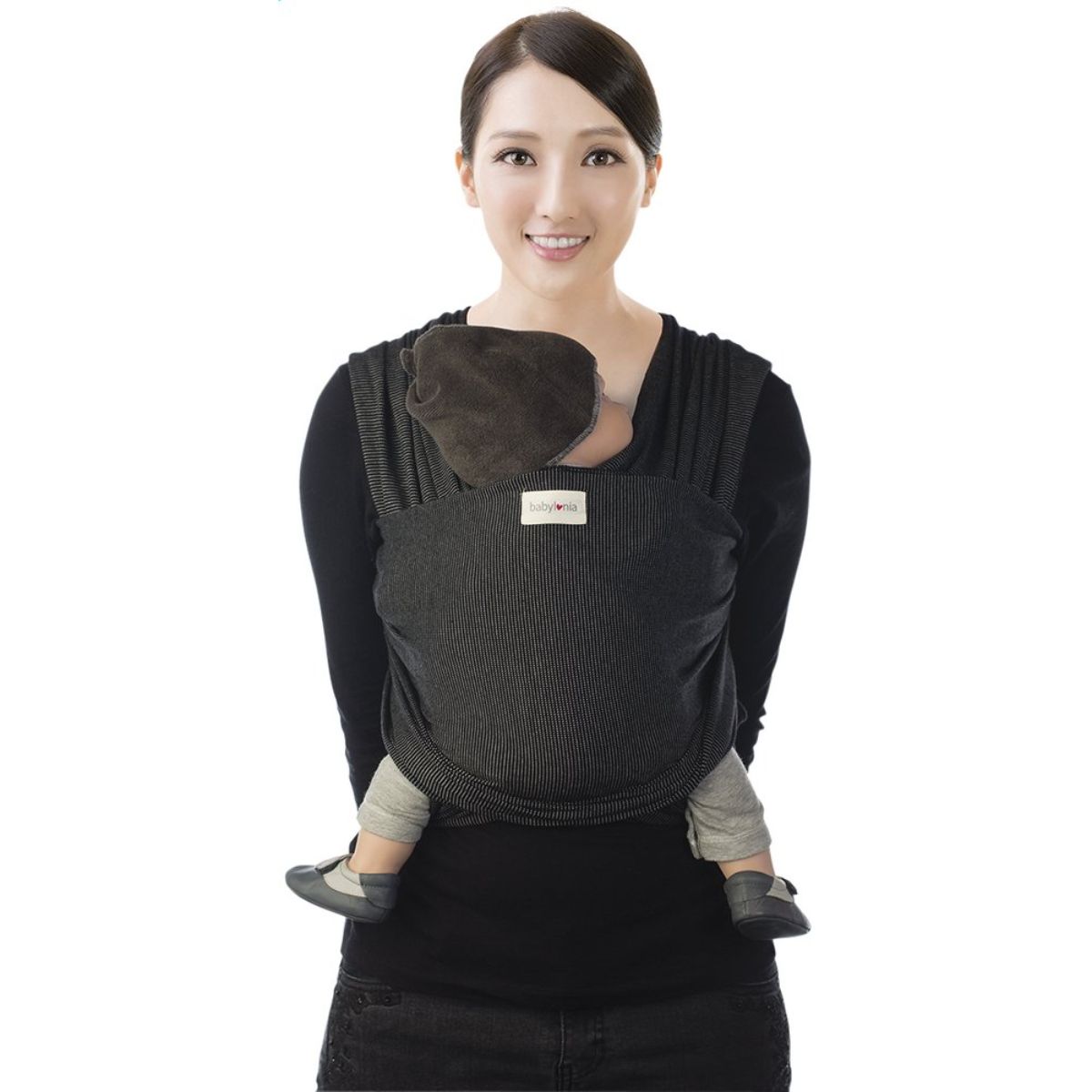 Sistem de purtare Babylonia Wrap Elastic Tricot Slen Design, 3.5Kg-15Kg, Black Stipple