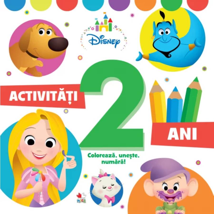Activitati pentru 2 ani, Disney, Coloreaza, Uneste, Numara
