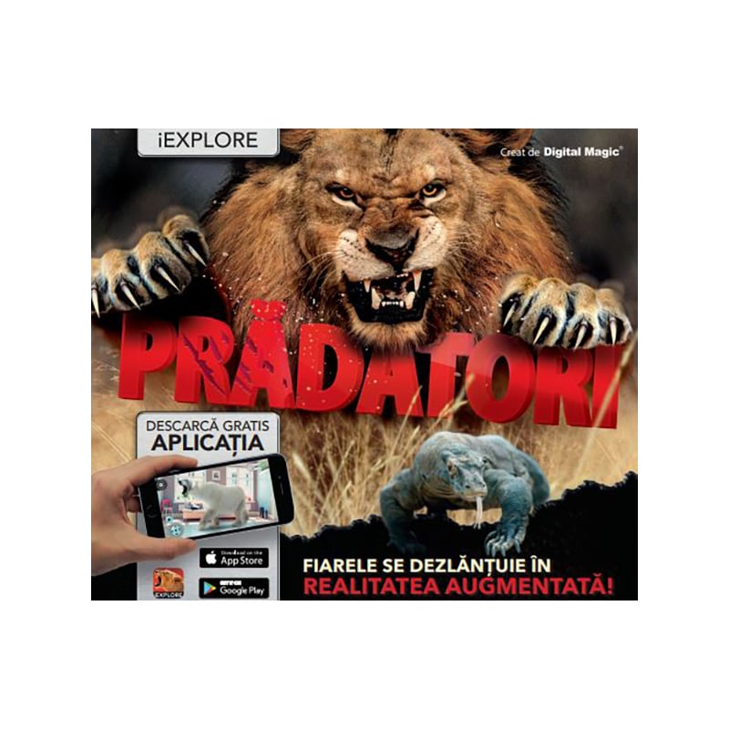 Carte editura Litera, Pradatori, Realitate Augmentata, Camilla de la Bedoyere