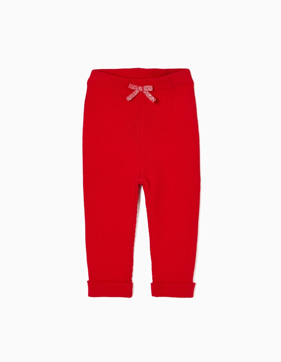 Colanti tricotati cu talie elastica pentru bebelusi, Zippy, Rosu