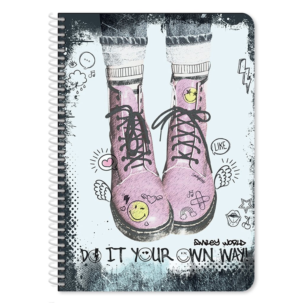 Caiet dictando cu spirala A4 Smiley, 60 file