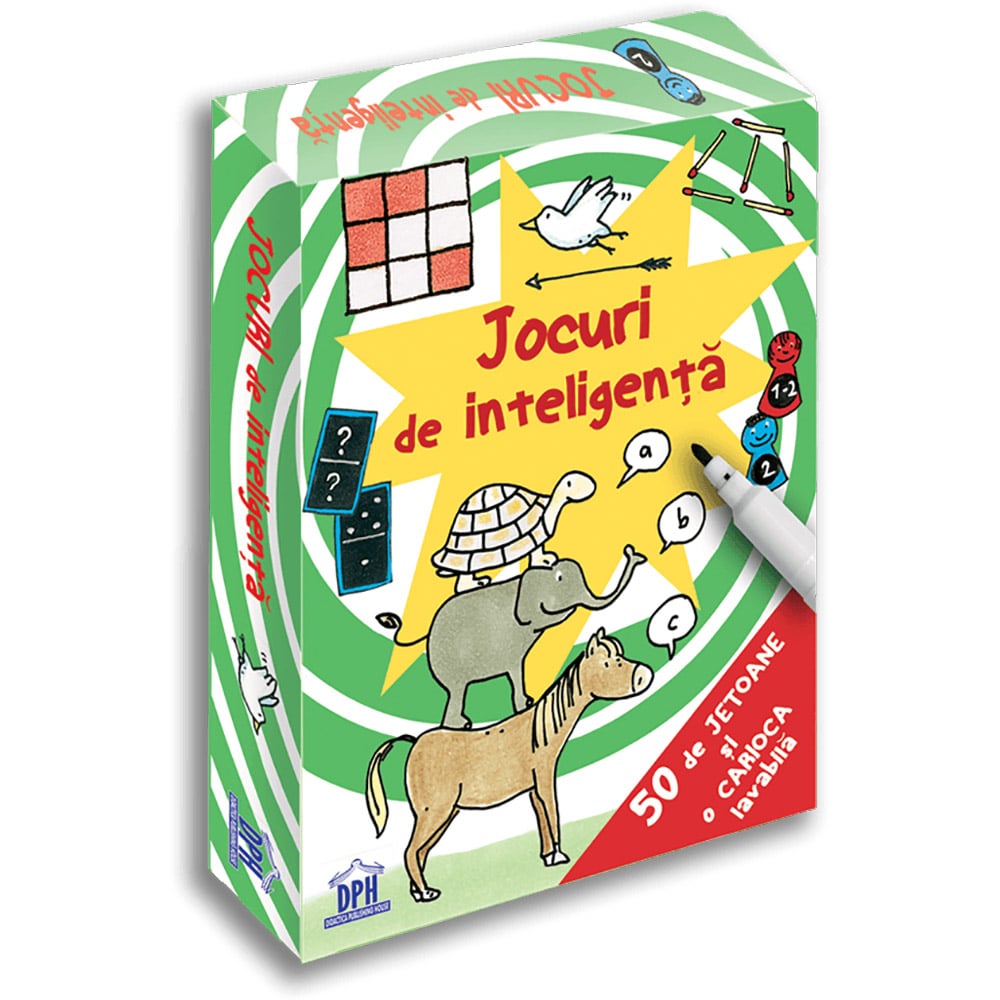 Editura DPH, Jocuri de inteligenta - 50 de jetoane + carioca lavabila