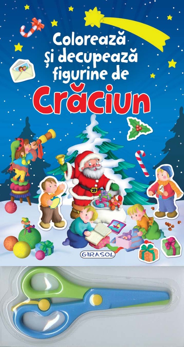 Coloreaza si decupeaza figurine de Craciun