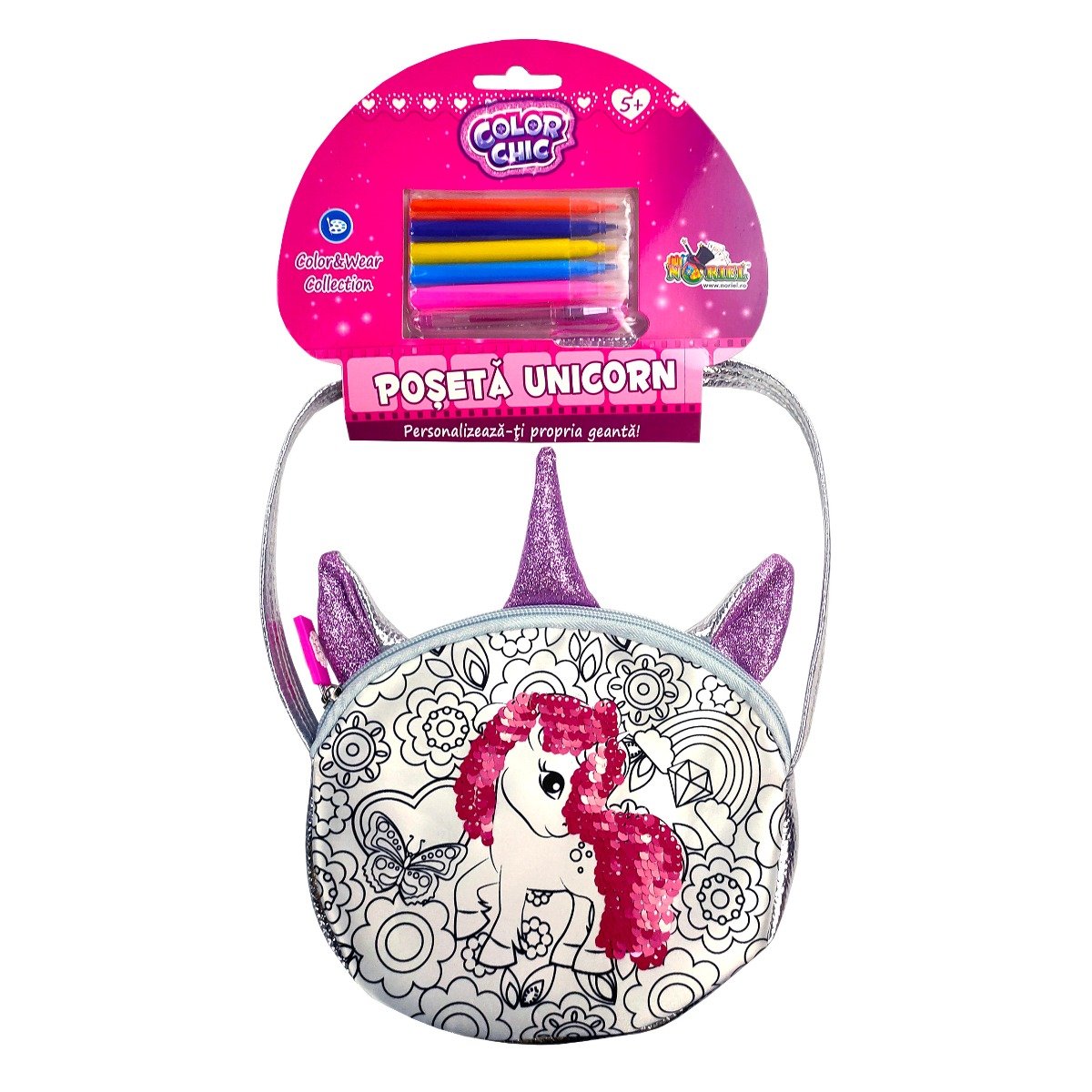 Poseta cu paiete reversibile, Color Chic, Unicorn
