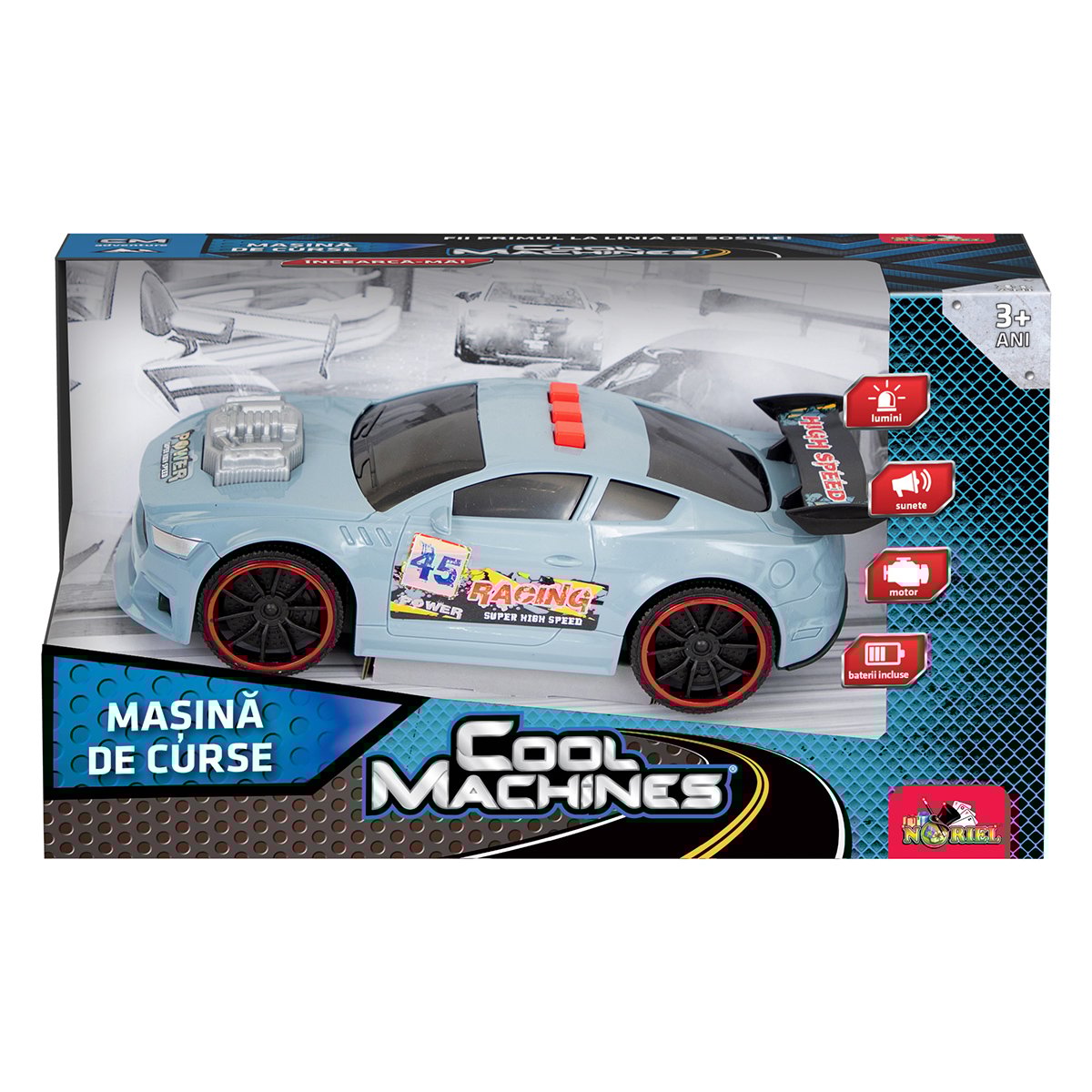 Masina de curse cu lumini si sunete, Cool Machine, gri
