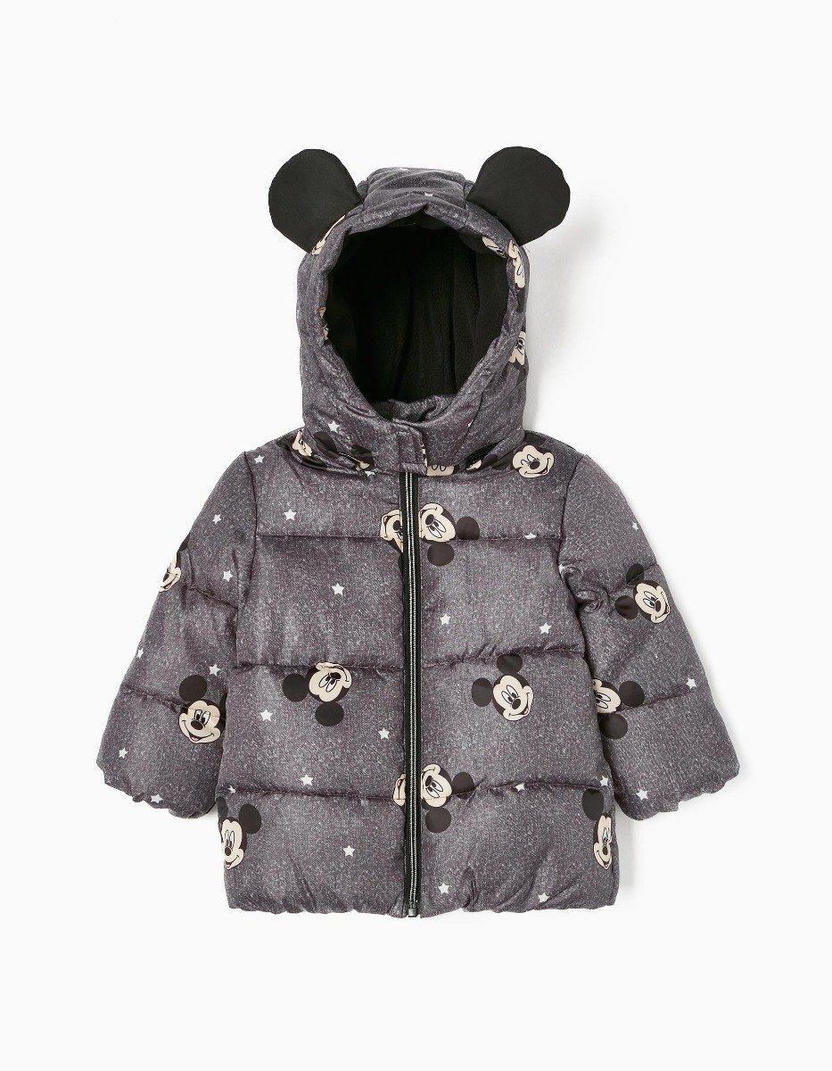 Jacheta matlasata pentru bebelusi, Zippy, Mickey Mouse, Gri