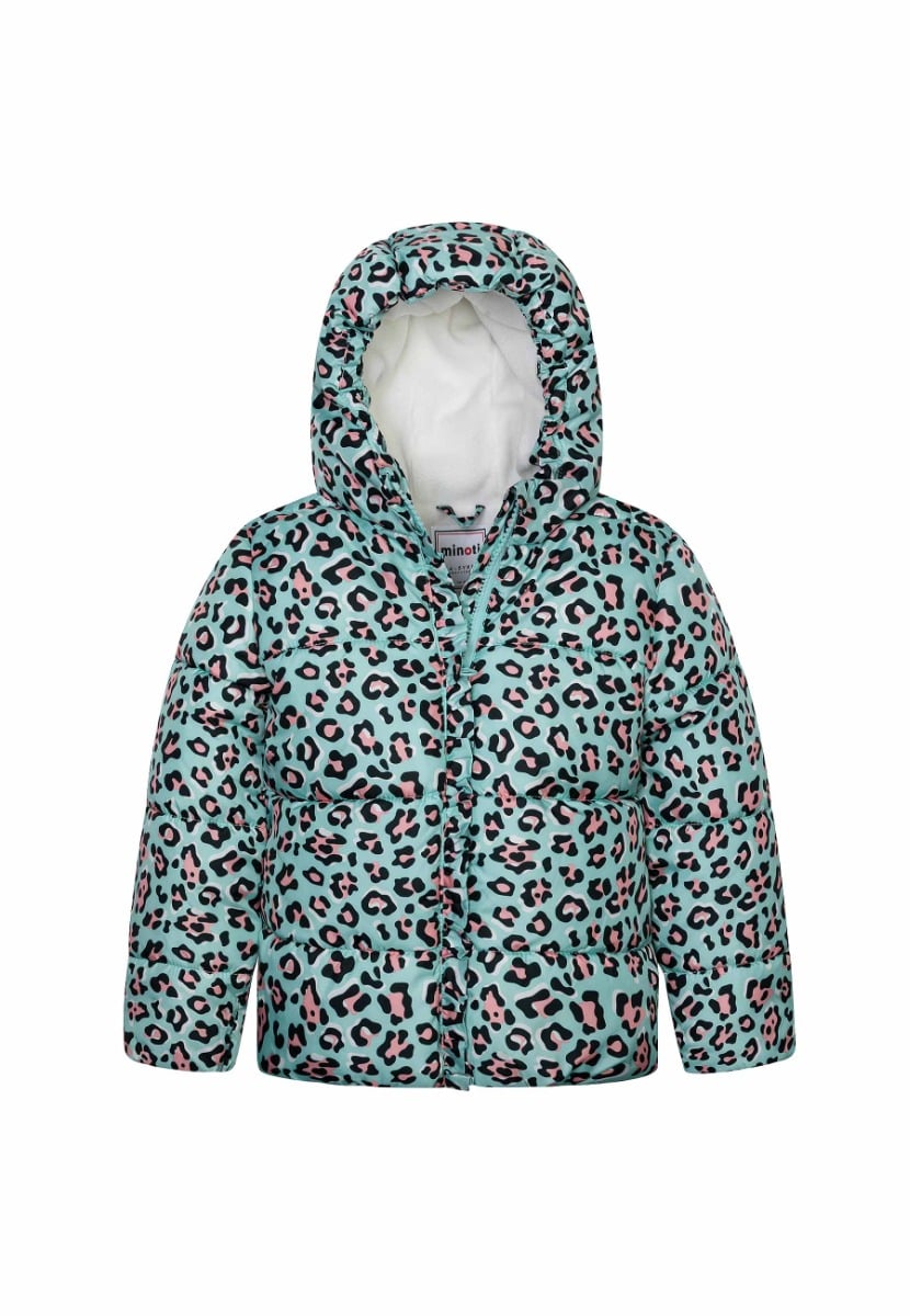 Jacheta scurta, cu gluga si buzunare, dublata, Minoti, Animal print