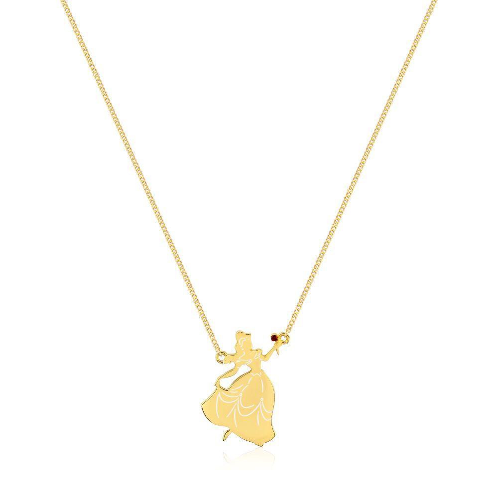Lantisor si Pandantiv Disney Beauty and The Beast Silhouette Sterling Silver and Gold Plated