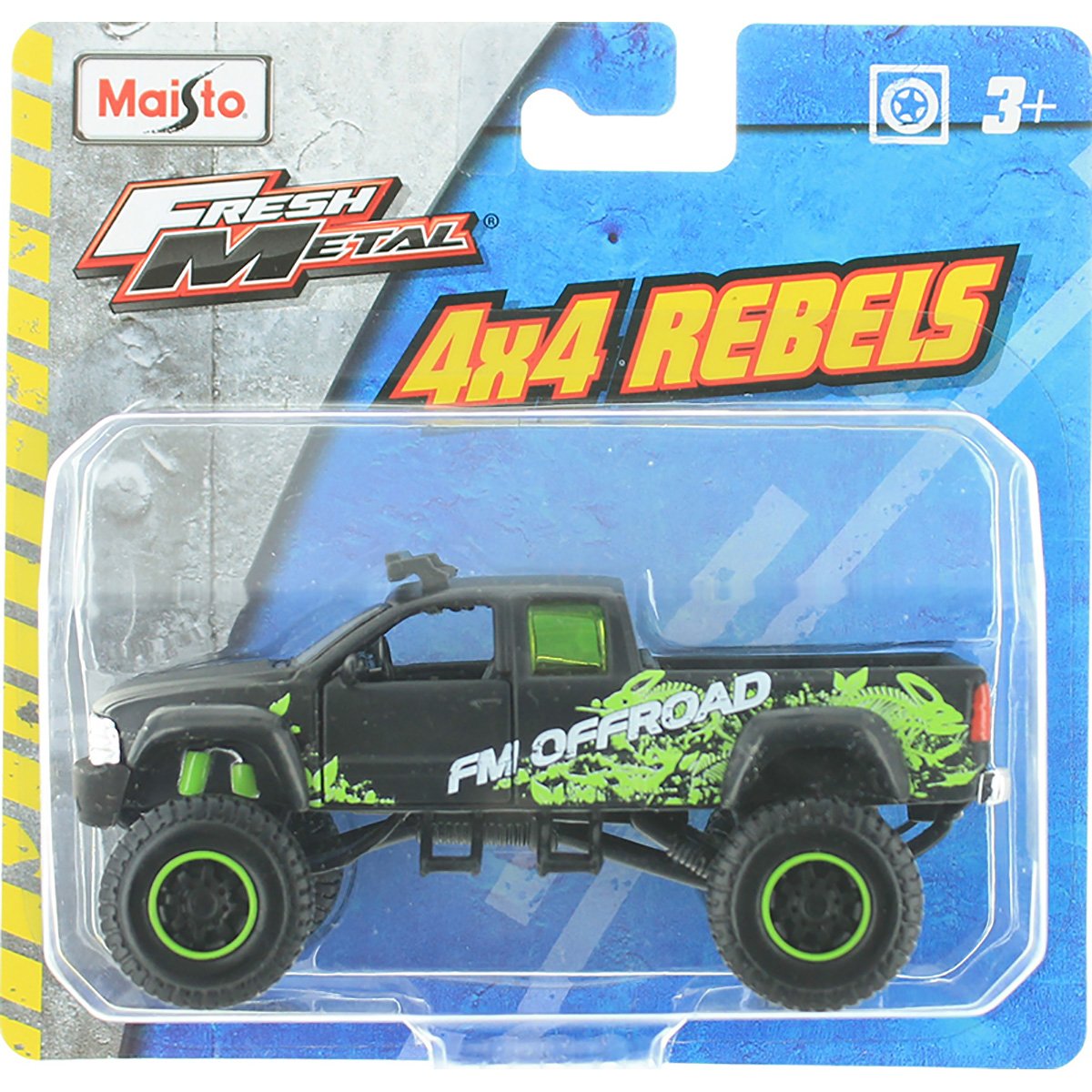 Masinuta Maisto Fresh Metal, 4X4 Rebels, 11 cm, 1:64, Negru/Verde